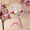 Handheld Chinese Style Fan with Pendant Silk Fan Classical Embroidery Fan  Chinese Wedding