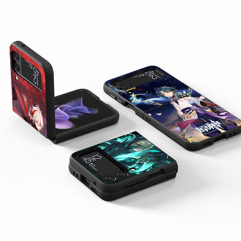Чехол для Samsung Galaxy ZFlip3 ZFlip Z Flip 3 5G Z Flip 4 Flip3 Flip4 zflip Жесткий чехол для ПК Game Genshin Impact Anime Shell