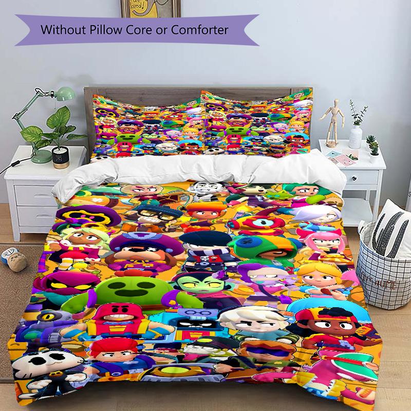 Colorful Characters Collage Print 3Pcs Bedding Setduvet Cover With 2 Bedropillowcase Home Birthday Gift