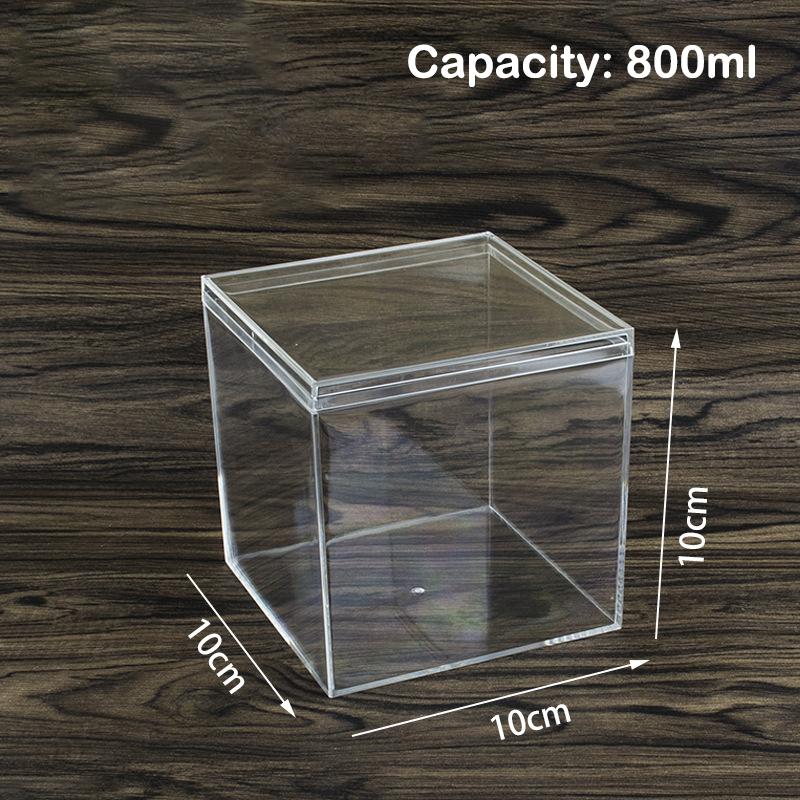 Square High Transparent Plastic Box Betta Breeding Box Mini Candy Packaging Box