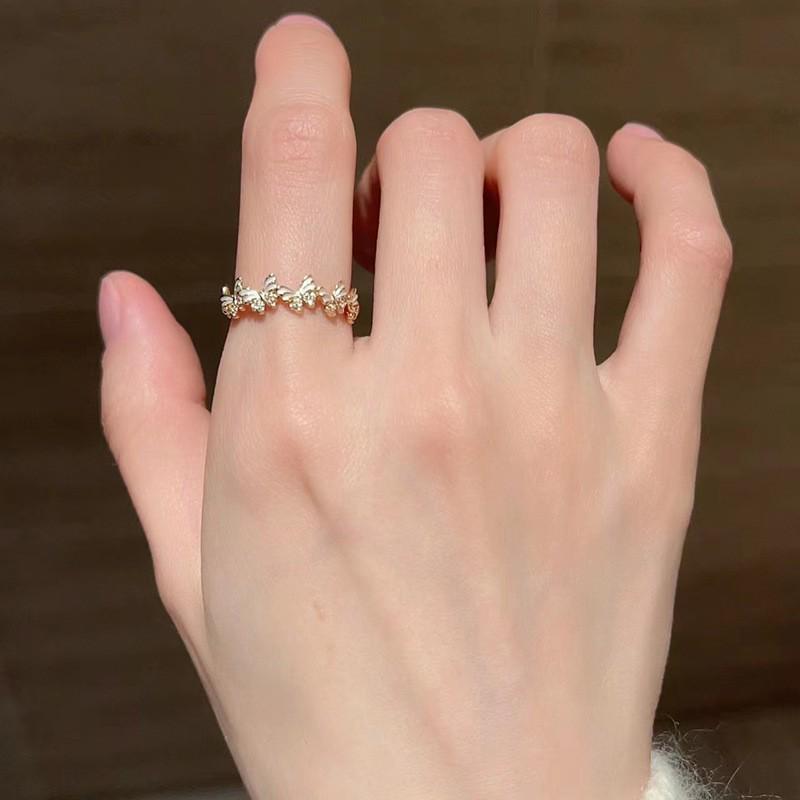 Элегантное перламутровое эмалевое синее кольцо 2025 года для девочек – уникальный, изысканный, легкий роскошный дизайн