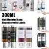 300 мл 2-камерный дозатор мыла для душа настенный для душа настенный дозатор шампуня и кондиционера для ванной комнаты отеля с этикетками