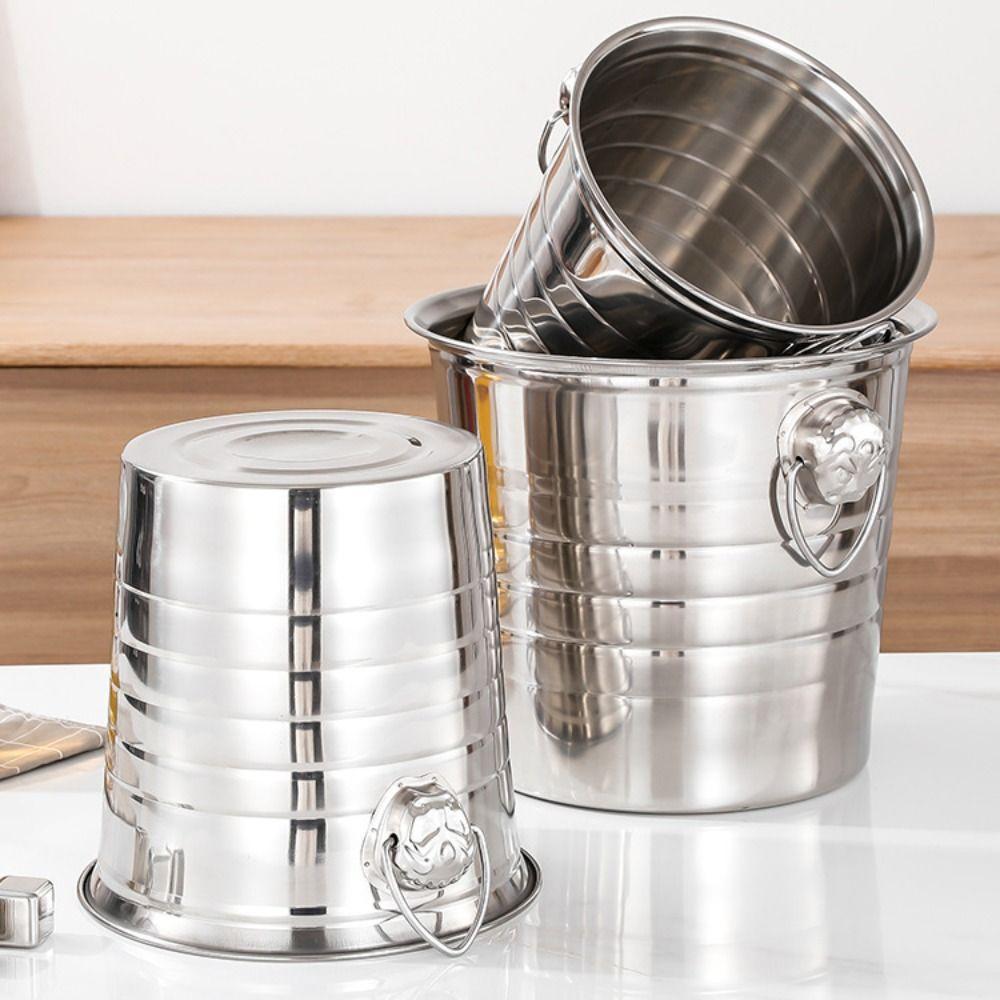 Ведро для льда из нержавеющей стали, прочное ведро для красного вина, праздничные атрибуты, ведро для шампанского KTV