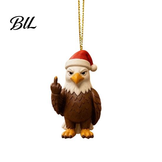 Sturdy Acrylic Ornament Funny Christmas Middle Finger Ornament, Pendant Hanging Decor for Xmas Gift Friends Tree, Novelty Snarky Holiday Decoration,
