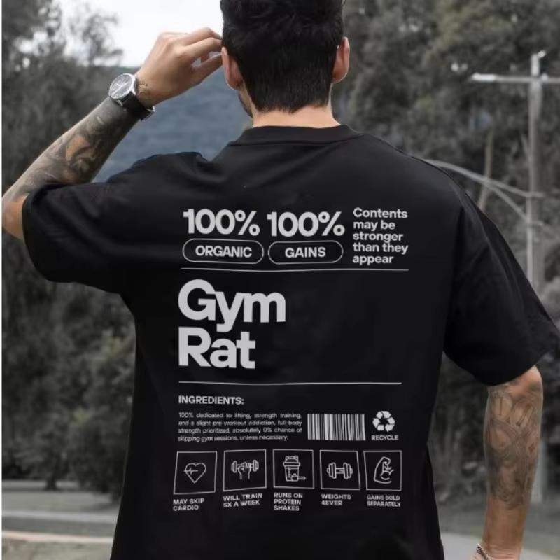 Мужская большая хлопковая футболка 2025Gym Mouse Muscle Mom, забавная футболка для тяжелой атлетики, упражнений и фитнеса, мужская летняя футболка свободного кроя