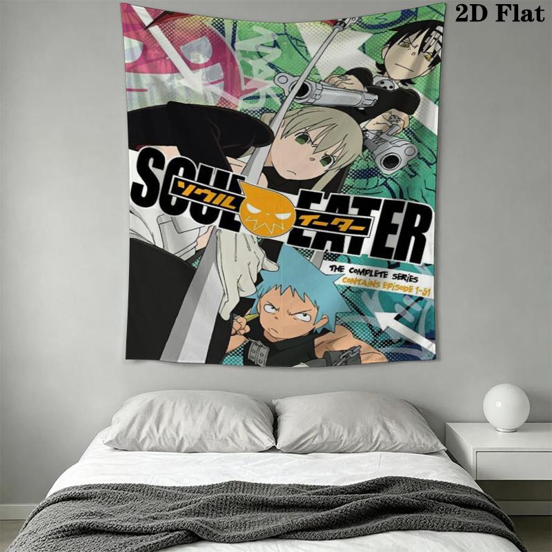 Soul Eater Wall Tapestry Aesthetic Wall Hanging Printed Fabric Blanket Decorative Tapestries for Bedroom Living Room Home Decor
