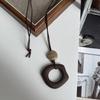 Ретро китайский стиль геометрическое круглое ожерелье для женщин, уникальный дизайн, повседневная длинная цепочка для свитера, универсальный аксессуар