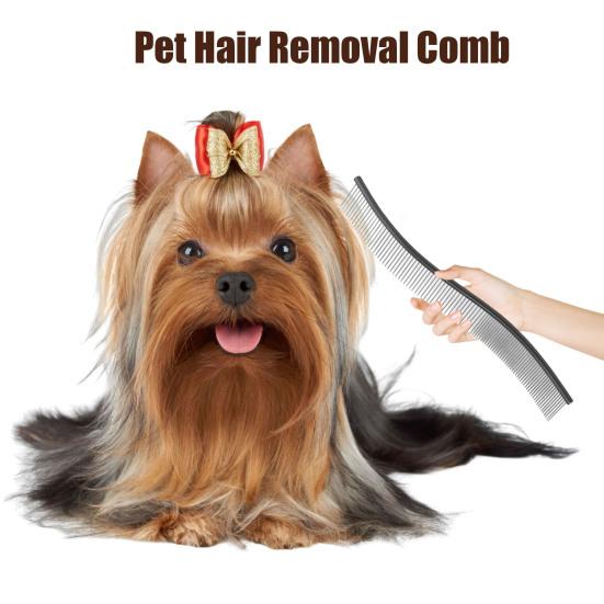Расческа для вычесывания шерсти домашних животных, изогнутая расческа из нержавеющей стали для ухода за собаками, щетка для удаления шерсти домашних животных для длинношерстных собак и кошек