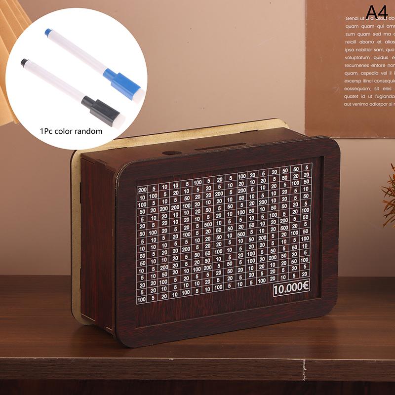 Копилка деревянная копилка 1000/2000/3000/5000/10000 евро с копилкой многоразового использования с целью сбережения и коробками с числами
