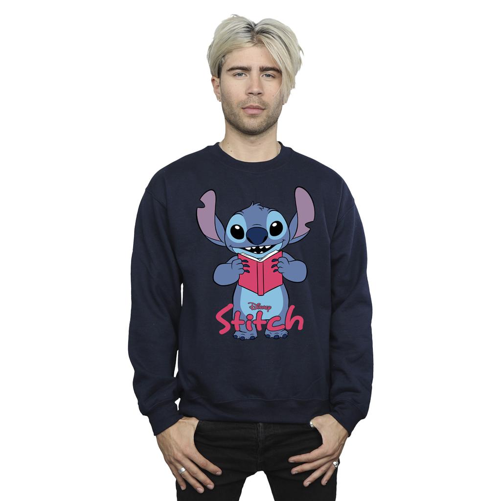 Lilo & Stitch Mens Reading Standing Sweatshirt