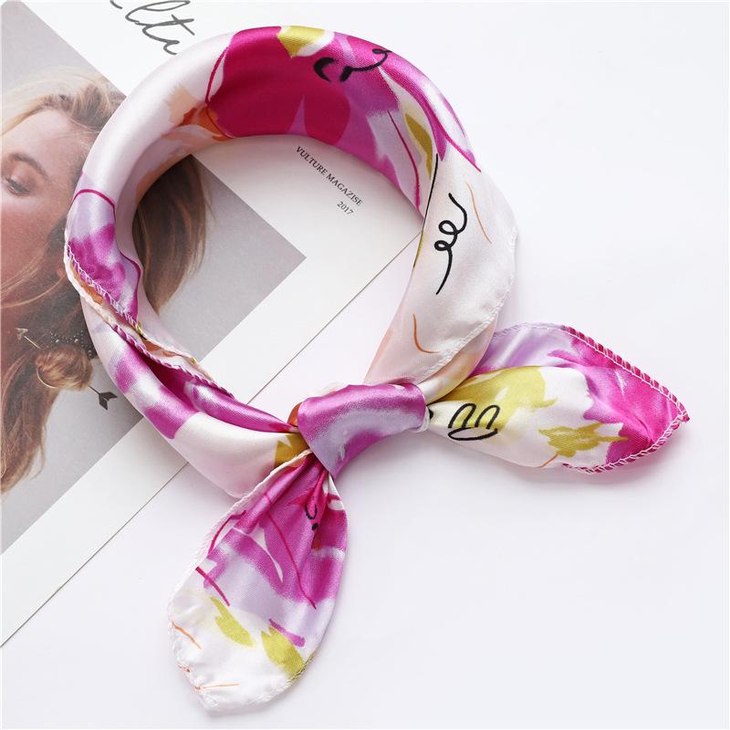50 * 50cm Spring And Autumn Silk Scarves Versatile Decoration Professional Small Square Scarves Neck Protection Binding Bag