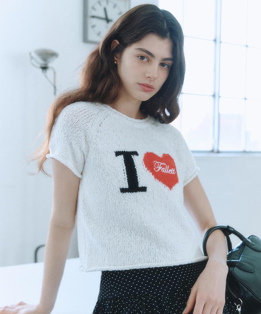 Палитра I Love Вязаный топ с коротким рукавом Белый