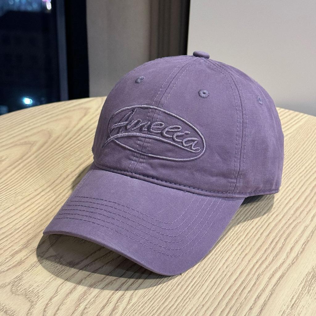 New Korean-style baseball cap for women in summer, versatile letter-print cap that makes the face look smaller, curved brim duckbill cap for men,