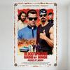 Hollywood Pictures Кровь за кровь Круглый винтажный киноплакат Металлическая жестяная табличка для мужской комнаты Декор дома Настенное искусство Ретро Кино с налетом реализма