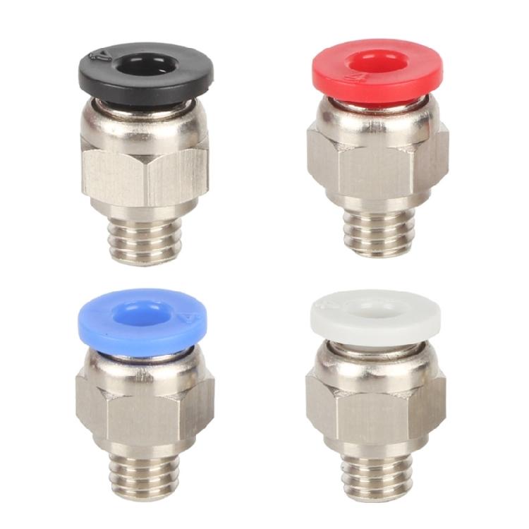 Промышленные Пневматические Адаптеры-Соединители из ПТФЭ, Упаковка 4 шт., Порт с Резьбой PC4 M6, Минимизированная Потеря Потока Воздуха