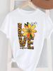 (Asian Size) Love Style 90s Cute Women's Top T Female Print Short Sleeve T-shirts Fashion O-neck Casual Clothing  Graphic Tee