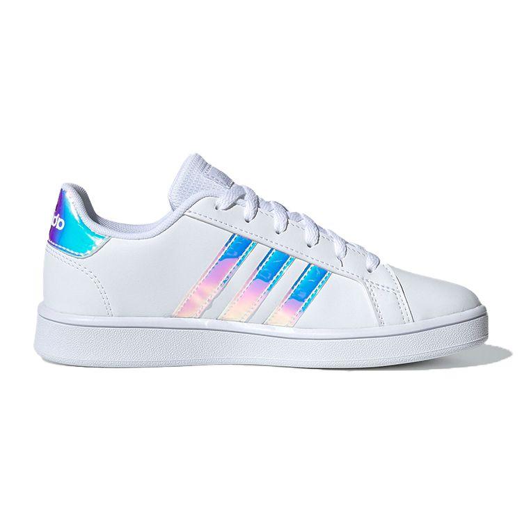 adidas Детские кроссовки Neo Grand Court Leather Дышащие низкие кроссовки Белые Синие FW1274