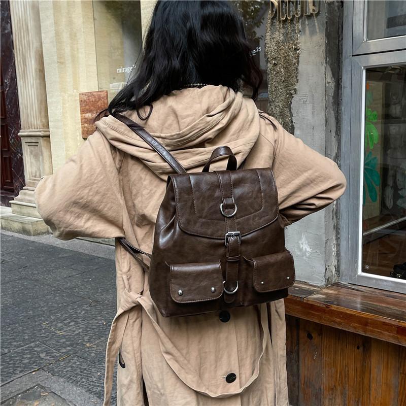 Vintage College Style Backpack Bag 2025 New Fashion Casual Commuter Women's Schoolbag Going Out Backpack