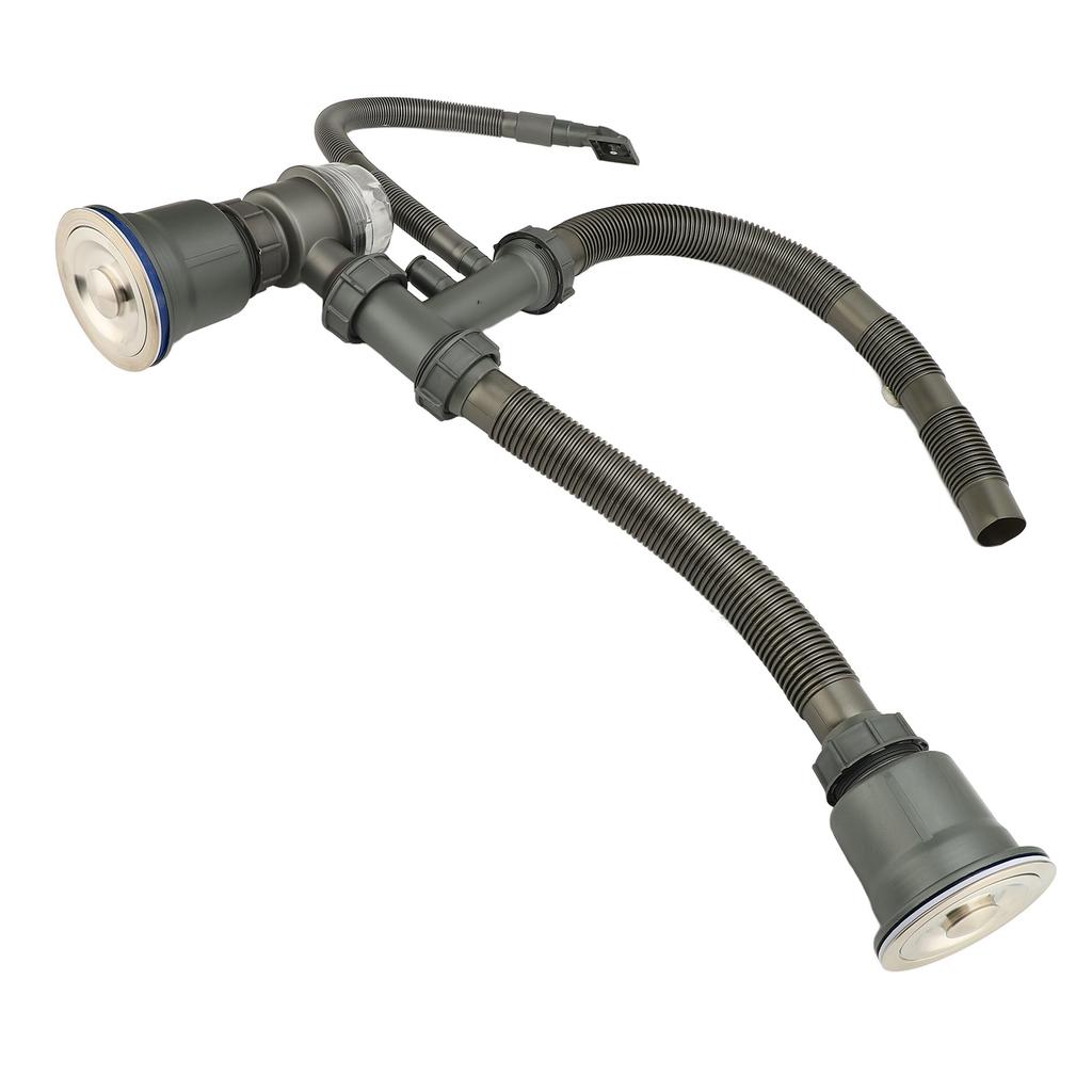 Комплект слива для кухонной мойки, Непроницаемый для запахов, Утолщенный, Высокотемпературный, Сливная труба для мойки с двумя чашами