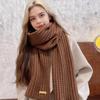 Women Scarf Thickened Warm Solid Color Scarf Autumn Winter Versatile Comfortable Knitting Long