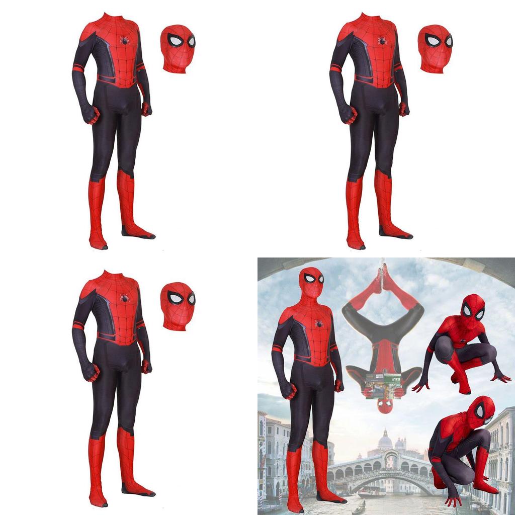 Качественный Костюм Косплея Человека-Паука Питера Паркера «Вдали от дома» Для Взрослых и Детей**