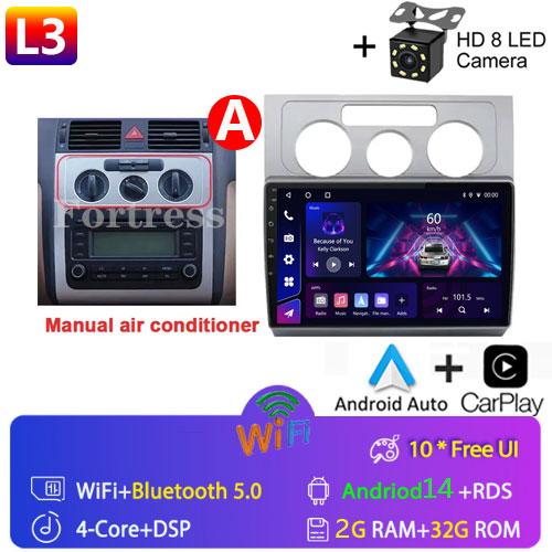 10-дюймовый GPS-навигатор Android Auto для Volkswagen Touran 1 2003 - 2010 Автомобильный радиоприемник Видео Мультимедийный проигрыватель 4G BT Wireless CarPlay