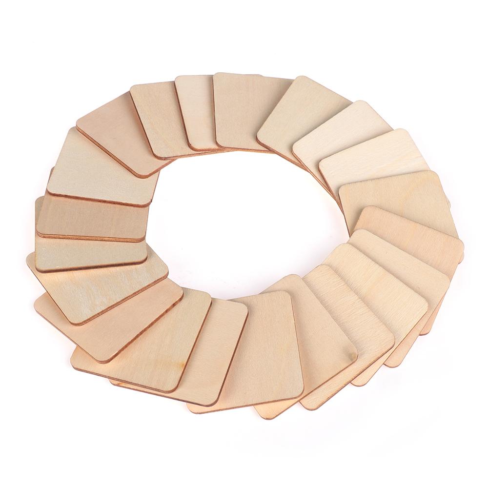 New Scrapbooking Party supplies Wedding decor Ornament Square Wood Pieces Blank Plaque Wooden Tags