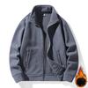 Polar Fleece Coat for Men Autumn Winter Sports Cardigan Hoodie Stand Collar Fleece Jacket with Fleece Thickened Top for Men