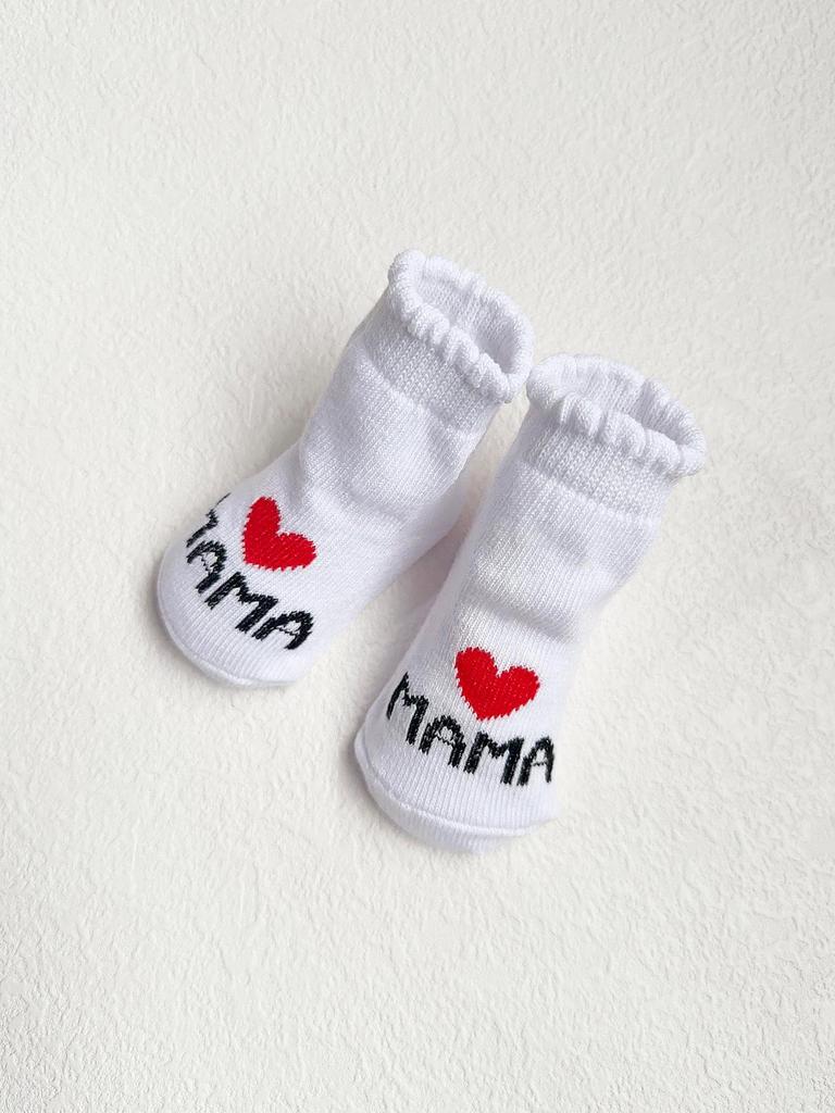 2 Pairs of Soft and Anti-slip Ankle Socks for Newborn Boys and Girls Aged 0-6 Months. White Socks, A Lovely Gift for Toddlers