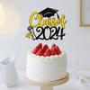 Класс 2024 Выпускной Торт Топпер Набор Блестящая Поздравительная Открытка Выпускной Подарок Закончить Школу Выпускник Вечеринка Декор