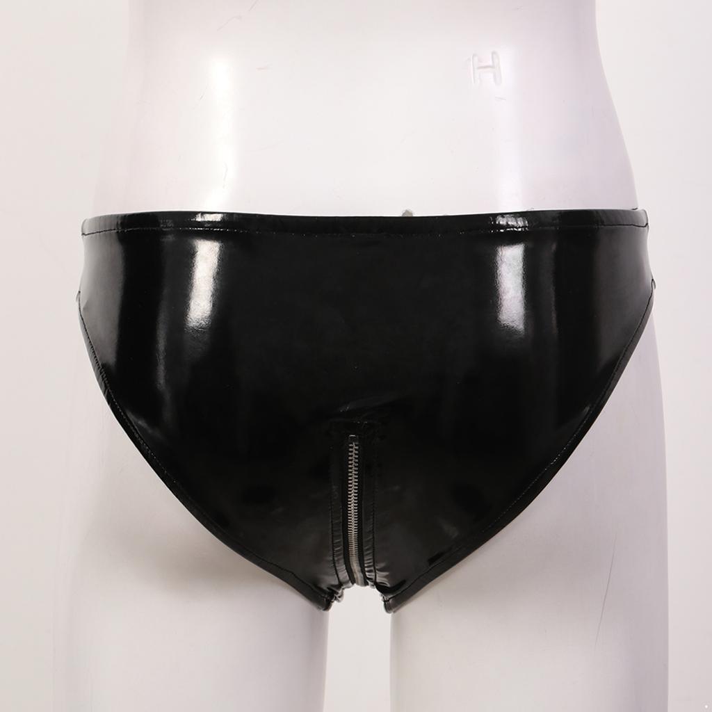 Women's Faux Leather Zipper Hot Pants Clubwear Dance Mini Booty Shorts