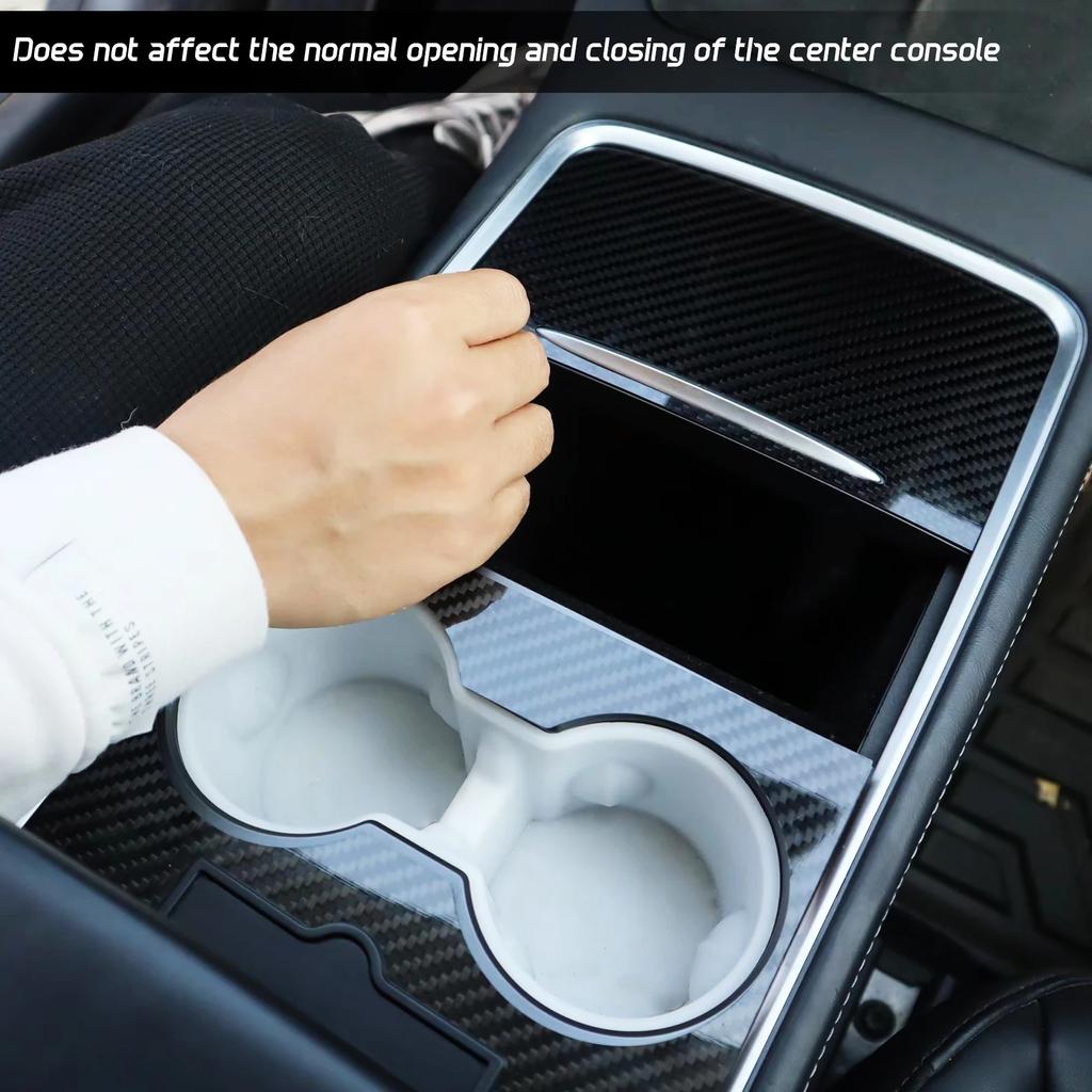 Крышка центральной консоли из настоящего углеродного волокна для Tesla Model Y 3, отделка центральной панели управления, аксессуары для интерьера из настоящего карбона