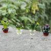 Home Desktop Artificial Plastic Plant Potted Prickly Glass Cactus Desktop Ornament Adornments Office Cactus