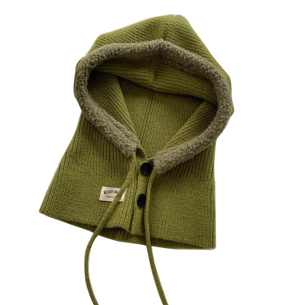 Мягкая Теплая Балаклава Шапка Вязаный Капюшон Шарф Шапка для Лыж Пеших Прогулок Универсальная Женская Ветрозащитная Шаль-Шапка с Защитой Шеи