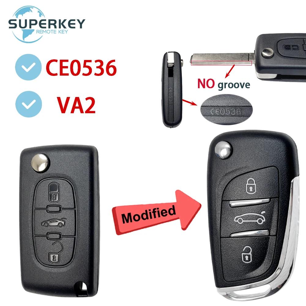 Модифицированный Для Citroen C2 C3 C4 C5 Berlingo Для Peugeot 107 207 307 307S 308 407 607 Складной Брелок для Автомобиля Корпус Чехол Обложка
