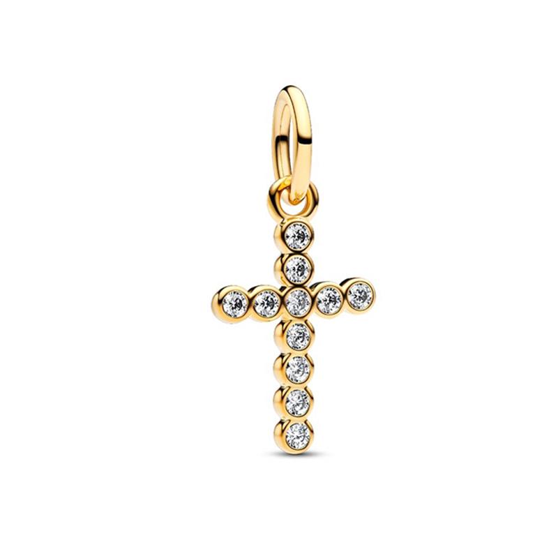 Sparking Gold Heart Clip Family Tree Dangle Charm Beads Fit Snake Silver Bracelet Necklace Beads For Diy Jewelry Women Gift