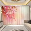 2Panel Peach Blossom Landscape Painting Curtain Chinese Curtain for Girls Bedroom Luxury Living Room Floor-to-ceiling Window