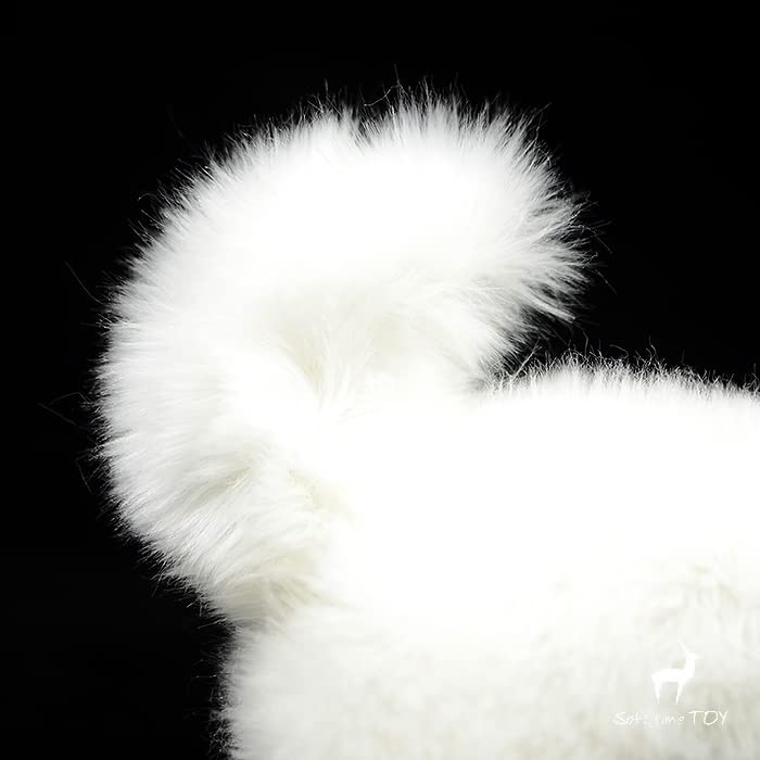 Simulation Samoyed Plush Toy Realistic 12 Inch Standing White Samoyed Pet Dog Stuffed Toy Cute Dog Puppy Model Toy Unique Stuffed Animal Gift