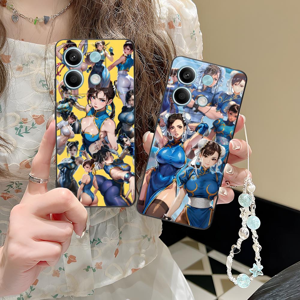 Чехол для телефона Street Fighter Chunli для POCO F7 F6 F5 F4 F3 F2 Pro GT C75 C71 C65 C61 C40 Pro Ultra Цветная Печать Обложка Красивый