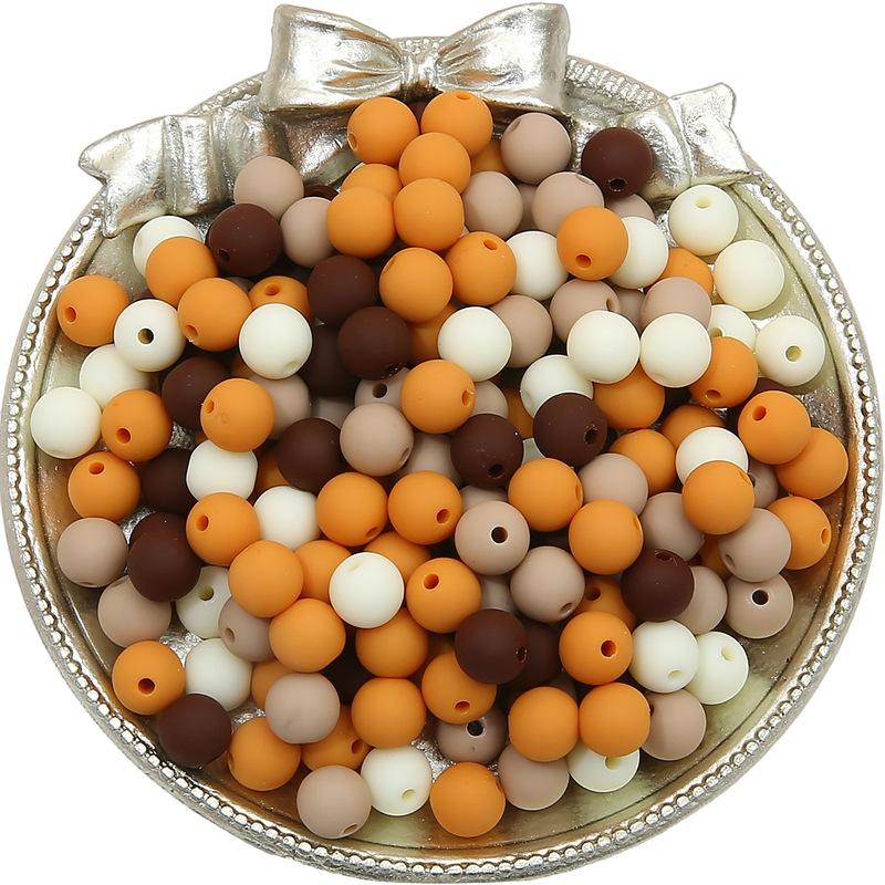 Бусины для браслета ручной работы, цельные акриловые матовые разноцветные бусины, цепочка для сотового телефона ручной работы, ожерелье из макарон, круглые бусины, свободные бусины