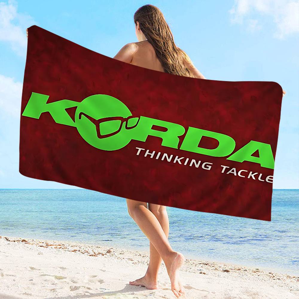 Korda Рыболовный Логотип Аниме Пляжное Полотенце для Купания Мягкое Впитывающее Мочалка Детские Подарки Для Детей Путешествия Кемпинг Спортзал