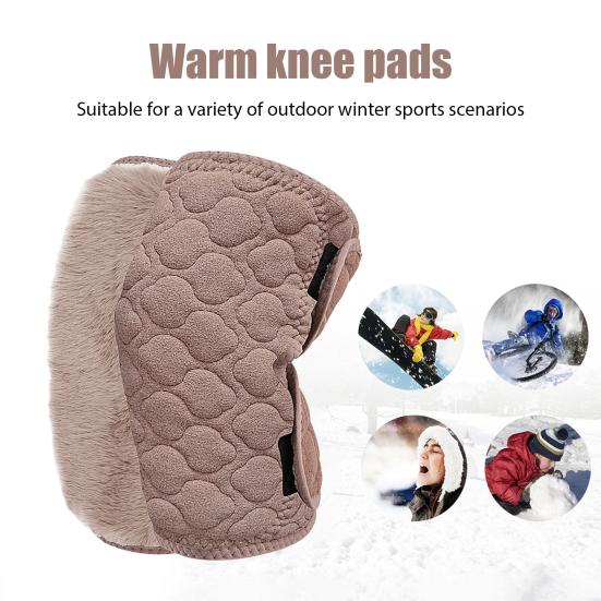 Зимние наколенники с утолщенной флисовой подкладкой, наколенник, теплая термоподдержка колена, компрессионный рукав