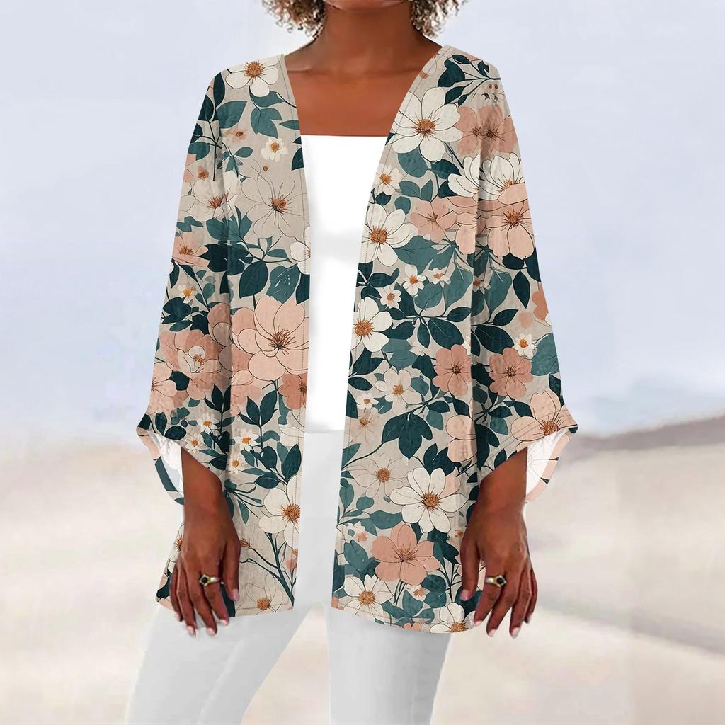 Женская повседневная модная легкая куртка средней длины с принтом, кардиган