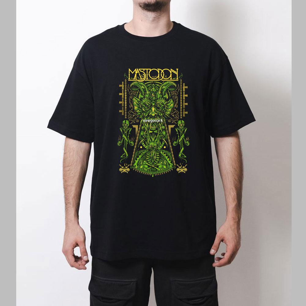 Vintage Heavy Metal Band Mastodons TShirts Woman Man Cotton Graphic Roundneck Shortsleeved Fan Gift Shirt Gothic Streetwear