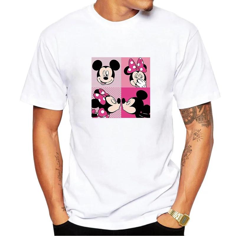 Mickey Minnie Mouse 100% Cotton T Shirt Streetwear Short Sleeve Tshirts UnisexSummer Clothing T-shirt Tees Tops