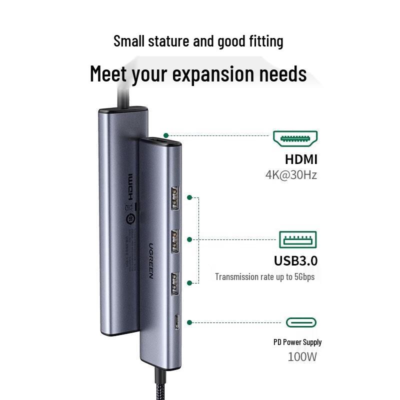 UGREEN USB-C Hub with HDMI, USB 3.0 & PD Charging