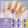 CS Waterproof No-Cure Gel Nail Wraps, Full Cover Japanese & Korean Style Heart Pattern Nail Stickers, Nail Patch Films