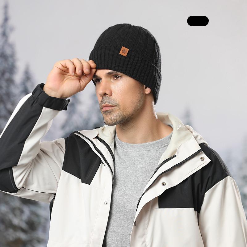 Knitted hat, women's winter warm cycling ear protection wool knitted hat scarf gloves three-piece set