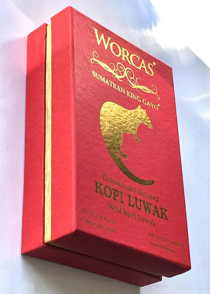 WORCAS Суматранский Копи Лювак Цивет Кофе в зернах Арабика Подарочный подарок Роскошные редкие жареные кофейные зерна Копи Лювак [Порошок / 100 г] Индонезия…