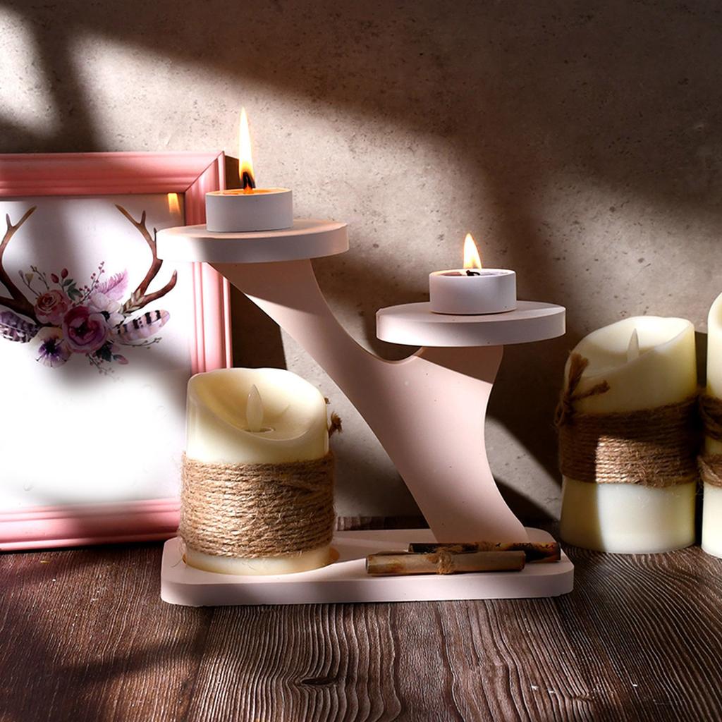 Silicone Candle Base Molds Resin Epoxy Molds Splicing Bracket Shape Candle Holder Molds Silicone Candlestick Moulds